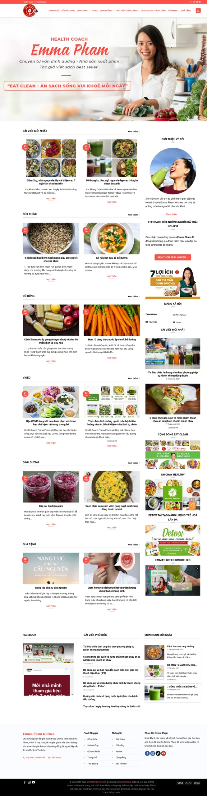 theme wordpress dinh dưỡng, chia sẻ cách nấu ăn
